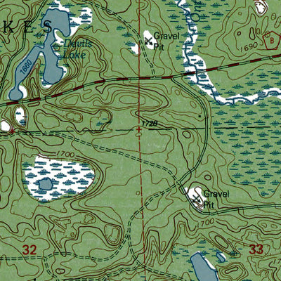 Western Michigan University WI-MI-Tenderfoot Lake: Authoritative US Topos 1999 digital map
