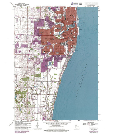 Western Michigan University WI-Racine South: Authoritative US Topos 1958 digital map