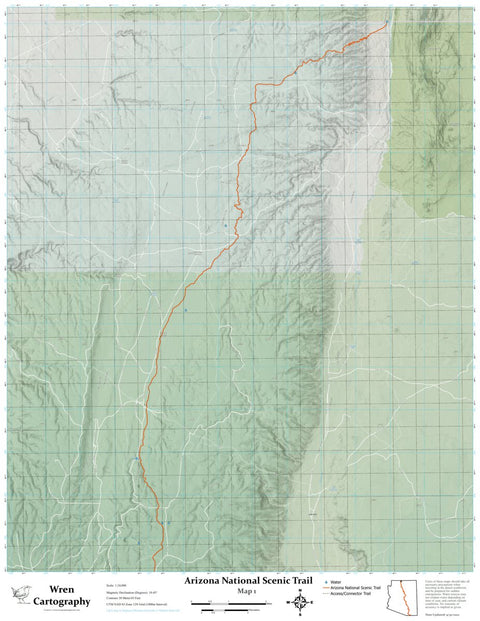 Wren Cartography Arizona Trail - Map 1 digital map