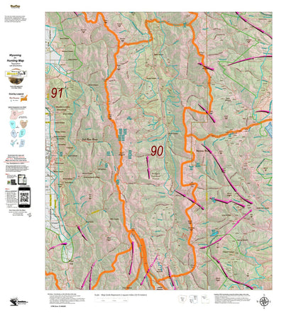 Wyoming HuntData LLC Elk Unit 90 Elk Summer, Winter Concentrations and Migration Routes digital map