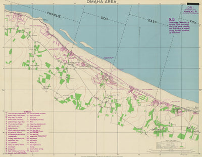 XYZ Maps D-Day Historical Map, Omaha Beach digital map