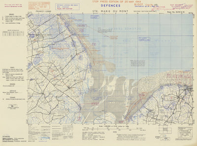 XYZ Maps D-Day Historical Map, Sainte Marie Du Mont digital map