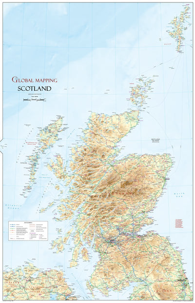 XYZ Maps Scotland Physical iMap digital map
