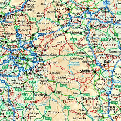 XYZ Maps XYZ British Isles Physical Road iMap digital map