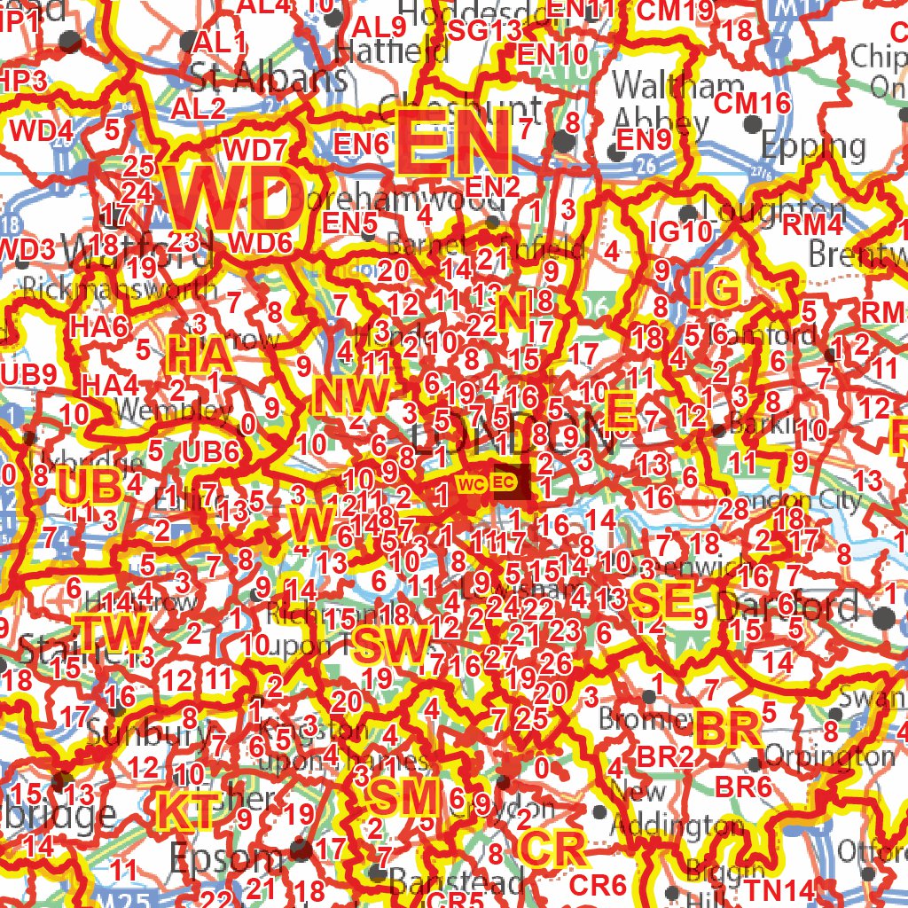 XYZ Postcode District Map - (D11) - UK White Background by XYZ Maps ...