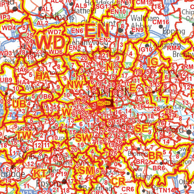 XYZ Maps XYZ Postcode District Map - (D11) - UK White Background digital map