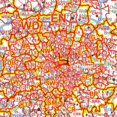 XYZ Postcode District Map - (D11) - UK White Background by XYZ Maps ...