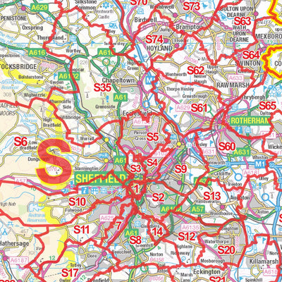 XYZ Maps XYZ Postcode District Map - (D4) - North England digital map