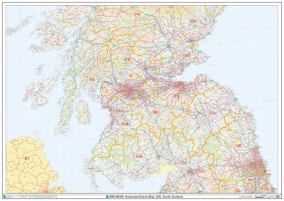 XYZ Maps XYZ Postcode District Map - (D5) - South Scotland digital map