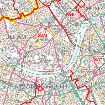 XYZ Maps XYZ Postcode District Map - (D7) - London digital map