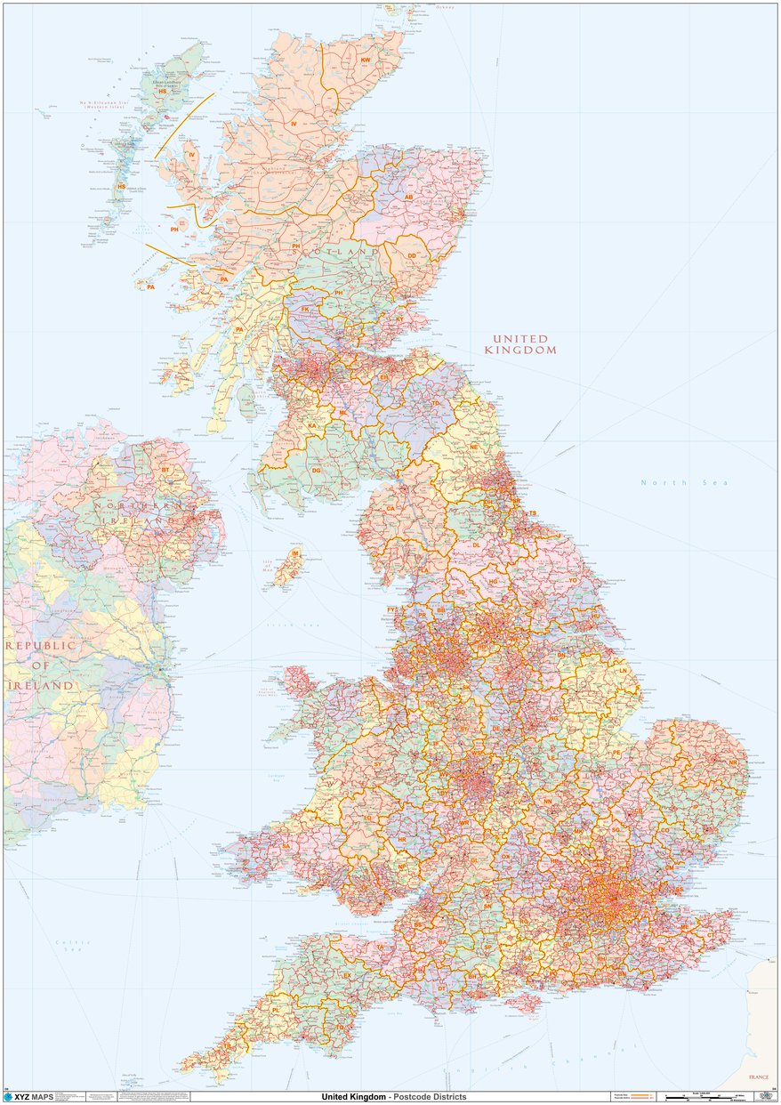 XYZ Postcode District Map - (D8) - United Kingdom by XYZ Maps | Avenza Maps