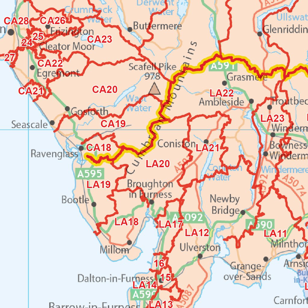 XYZ Postcode District Map - (D8) - United Kingdom by XYZ Maps | Avenza Maps