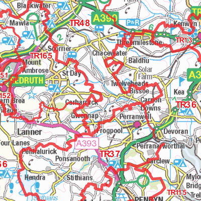 XYZ Maps XYZ Postcode Sector Map - (S1) - SW England. digital map