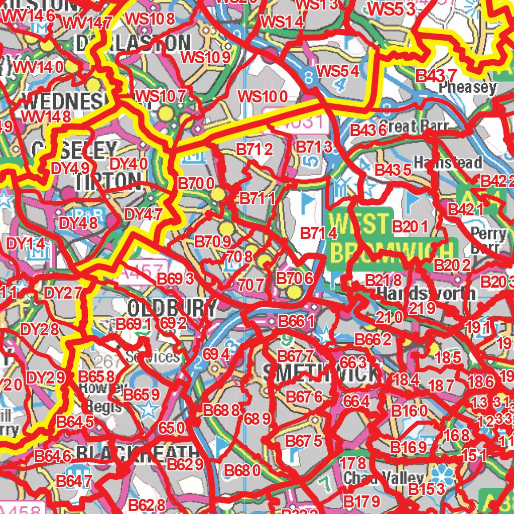 Xyz Postcode Sector Map S10 West Midlands By Xyz Maps Avenza Maps 7469