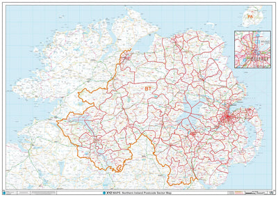 XYZ Maps XYZ Postcode Sector Map - (S14) - Northern Ireland digital map