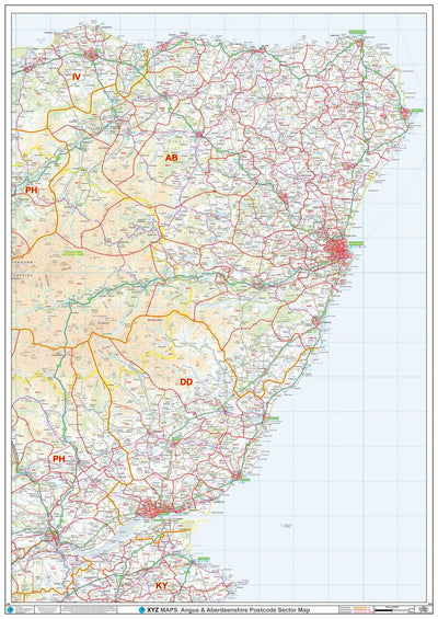 XYZ Maps XYZ Postcode Sector Map - (S20) - Angus & Aberdeenshire digital map