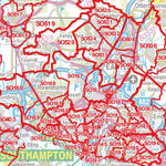 XYZ Maps XYZ Postcode Sector Map - (S3) - Central Southern England digital map