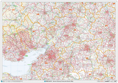 XYZ Maps XYZ Postcode Sector Map - (S6) - Severn Estuary digital map