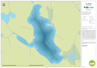 Zecs Québec Carte bathymétrique du lac à Maxime de la zec Forestville (2023) digital map