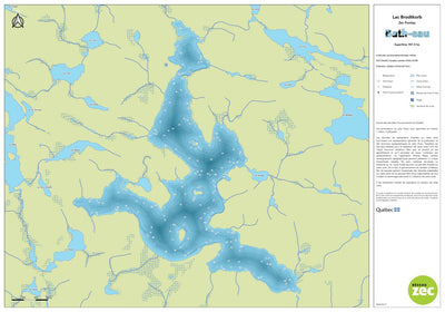 Zecs Québec Carte bathymétrique du lac Brodtkorb de la zec Pontiac (2023) digital map