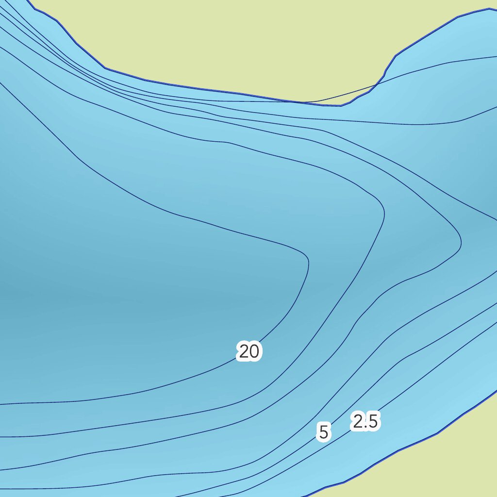 Carte bathymétrique du lac des Caleçons de la zec LacauSable (2023