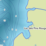Zecs Québec Carte bathymétrique du lac des Pins Rouges de la zec Gros-Brochet (2023) digital map