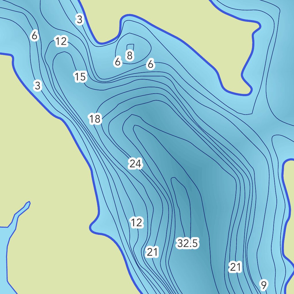 Carte bathymétrique du lac des Pins Rouges de la zec Gros-Brochet (2023 ...