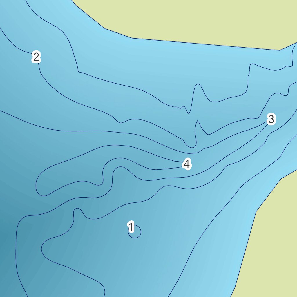 Carte bathymétrique du lac du Chat de la zec Martin-Valin (2023) Map by ...