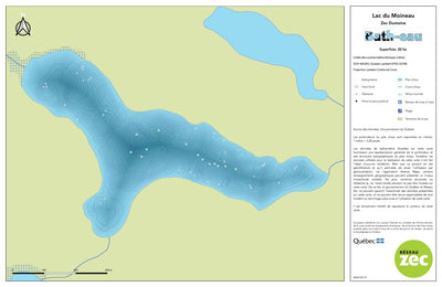 Zecs Québec Carte bathymétrique du lac du Moineau de la zec Dumoine (2023) digital map