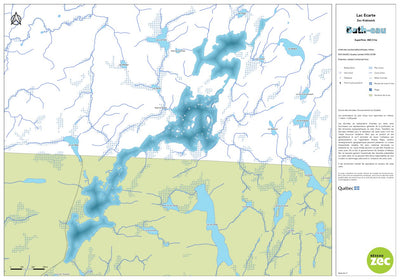 Zecs Québec Carte bathymétrique du lac Ecarte de la zec Kiskissink (2023) digital map