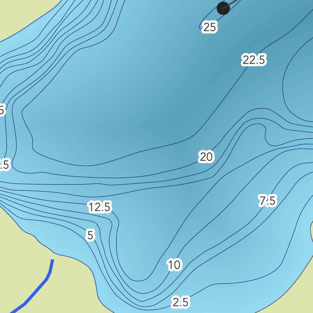 Carte bathymétrique du lac Long de la zec ButeuxBasSaguenay (2023