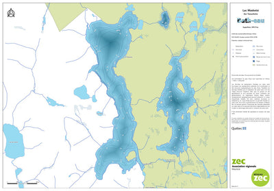 Zecs Québec Carte bathymétrique du lac Masketsi de la zec Tawachiche (2023) digital map