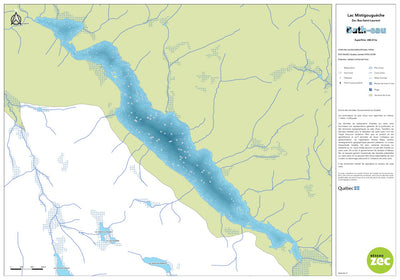 Zecs Québec Carte bathymétrique du lac Mistigougèche de la zec Bas-Saint-Laurent (2023) digital map