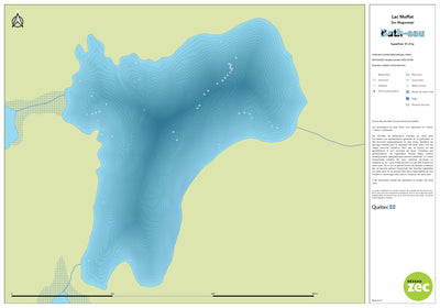 Zecs Québec Carte bathymétrique du lac Moffat de la zec Maganasipi (2023) digital map