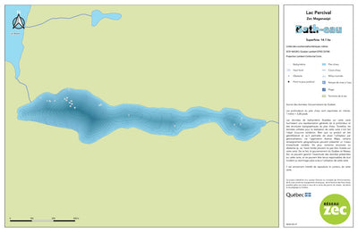 Zecs Québec Carte bathymétrique du lac Percival de la zec Maganasipi (2023) digital map