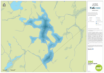 Zecs Québec Carte bathymétrique du lac Picard de la zec Gros-Brochet (2023) digital map